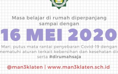 Masa Belajar di Rumah Kembali Diperpanjang