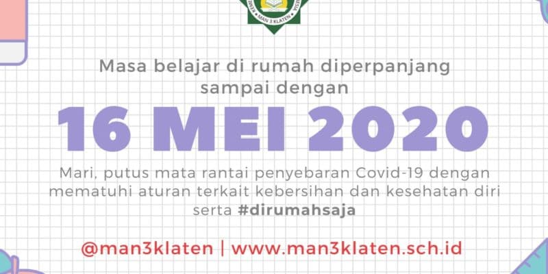 Masa Belajar di Rumah Kembali Diperpanjang